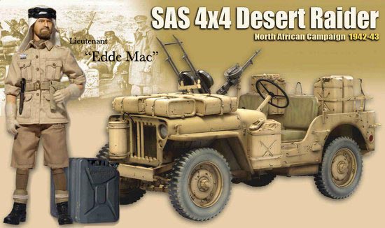 SAS Jeep Combo: 1/4 Ton 4x4 Desert Raider & Eddie Mac Figure - Boxed