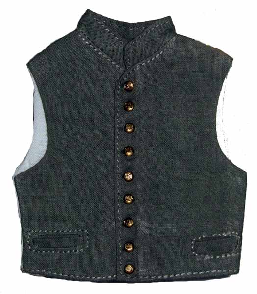 ITPT Loose Civil War Vest w/ 9 Buttons No Collar (GreenGrey)